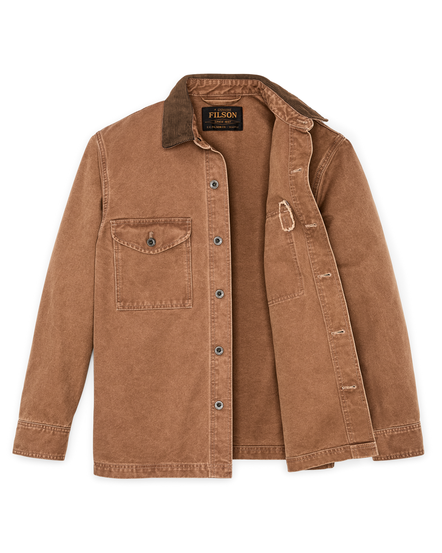 Alternate view of the Filson Rustic Canvas Jac-shirt - Whiskey