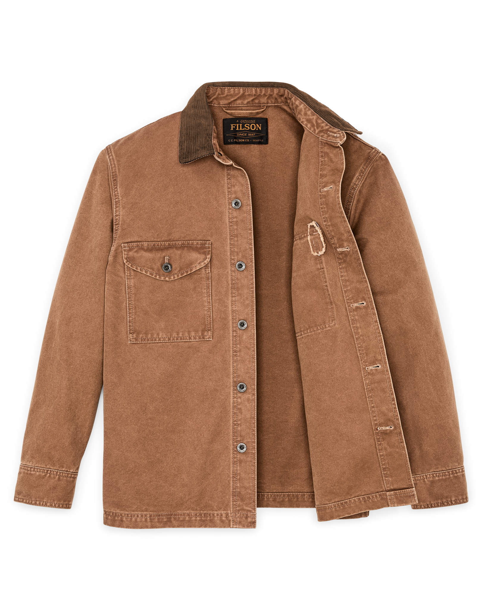 Alternate view of the Filson Rustic Canvas Jac-shirt - Whiskey