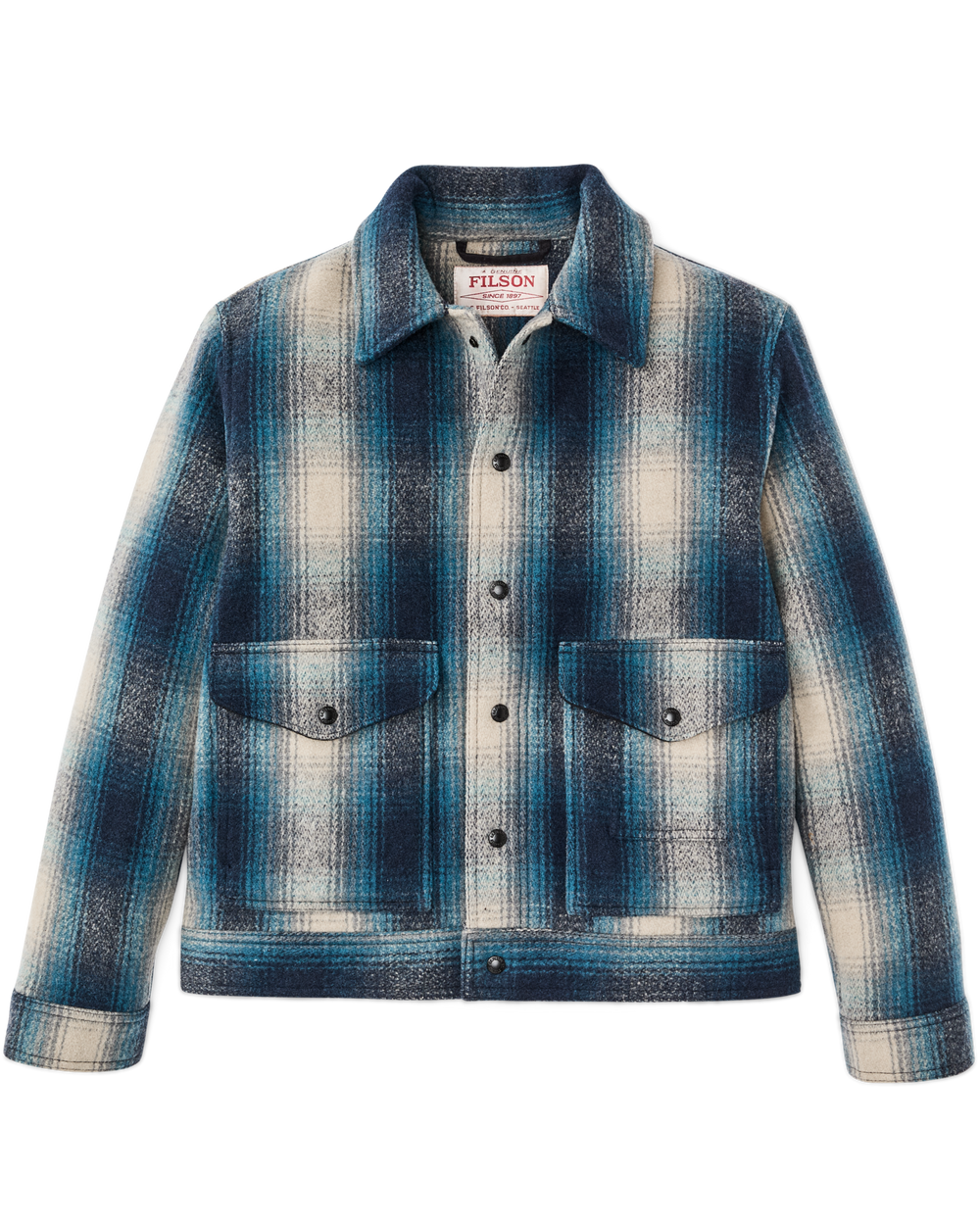 Mackinaw Wool Work Jacket - Teal / Gray Ombre