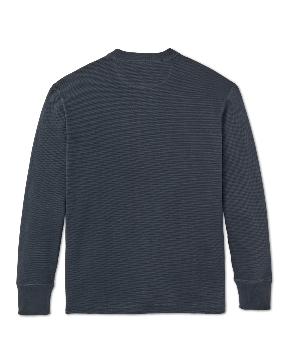 Waffle Knit Henley - Blue Mussel
