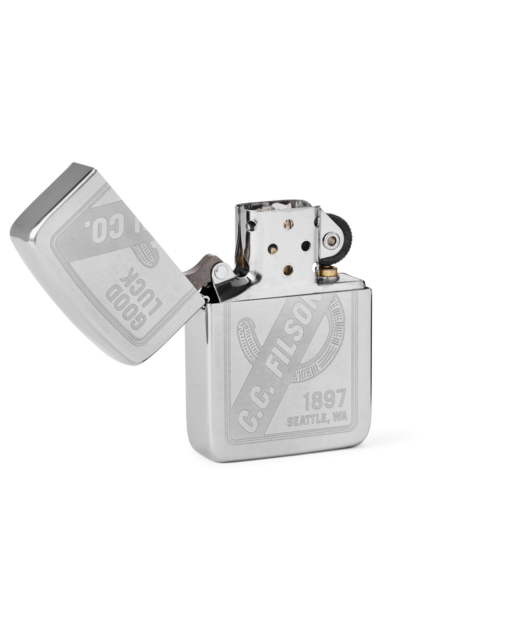 Zippo Good Luck Graphic Lighter - Brushed Chrome