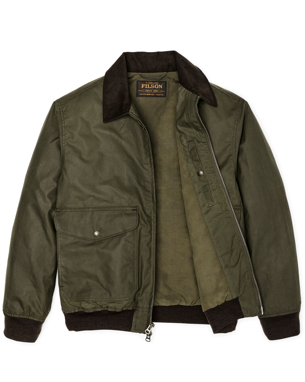 Cover Cloth Bomber Jacket - Marsh Olive