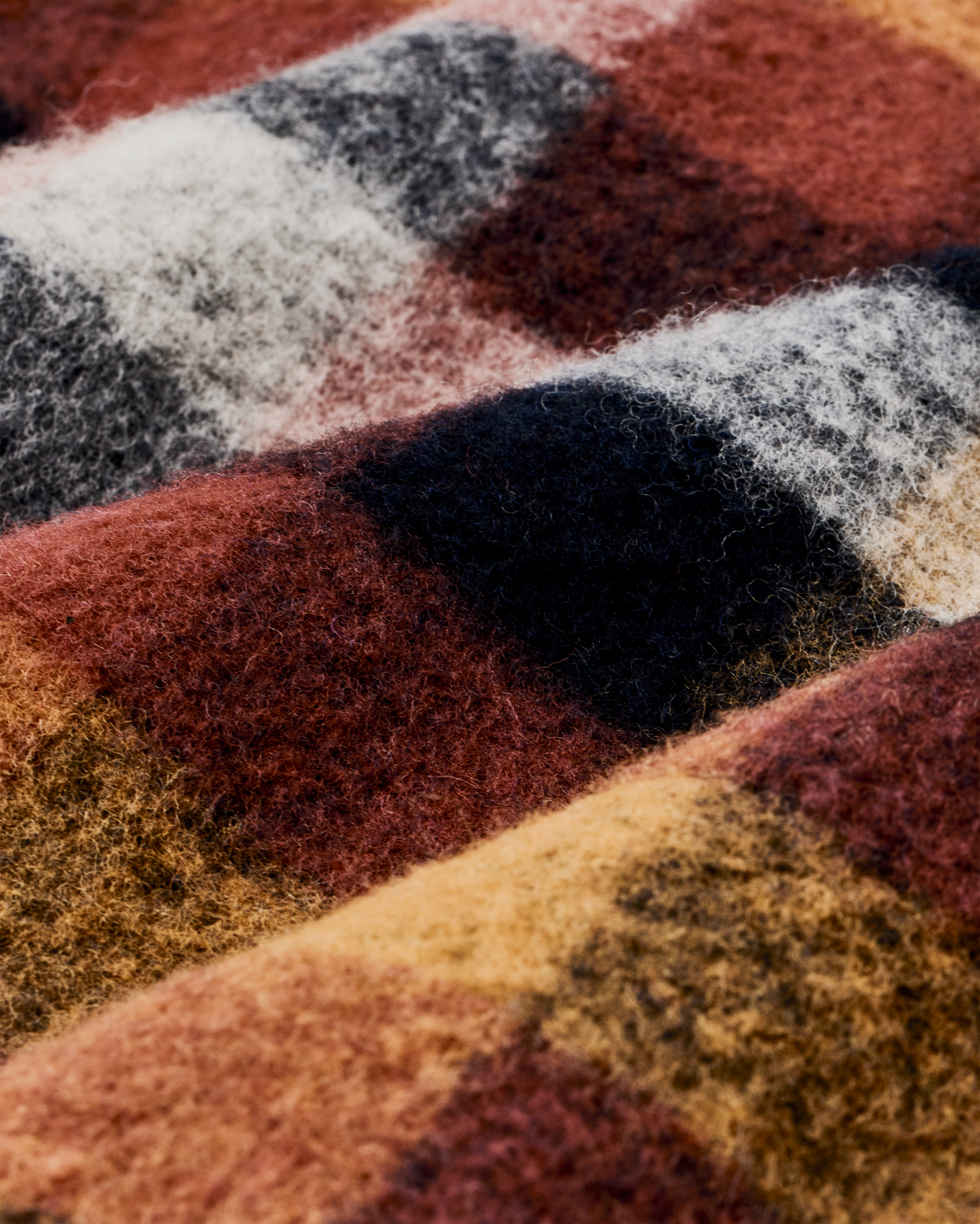 Women's Blanket Wool Heritage Jacket - Red / Orange / Black Plaid