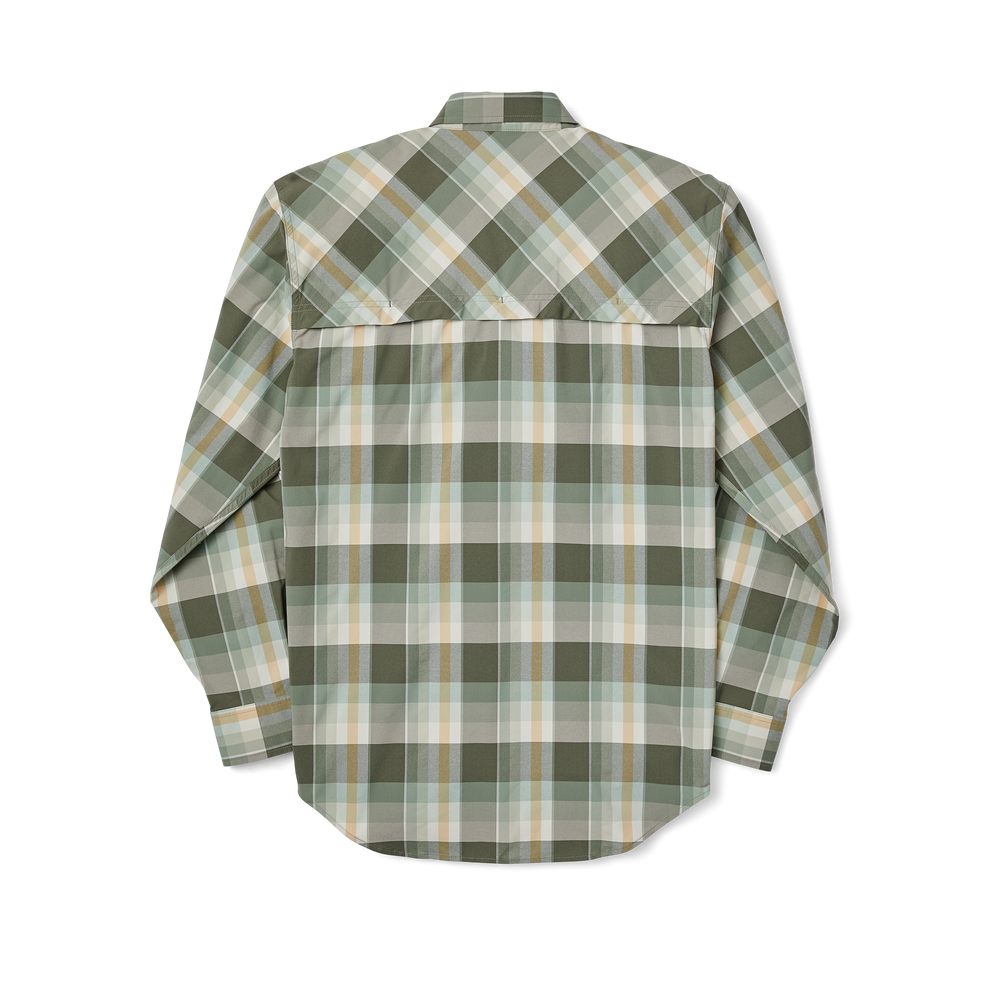 Twin Lakes Sport Shirt - Olive / White / Gold