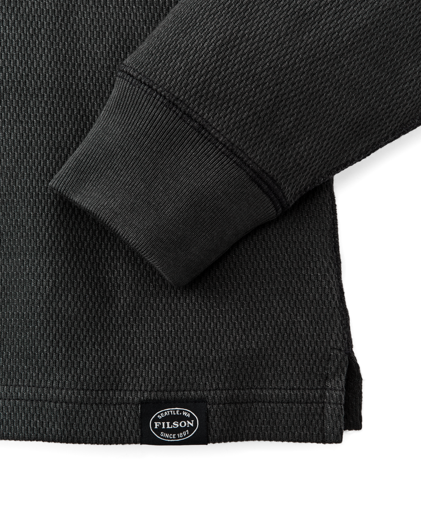 Alternate view of the Filson Waffle Knit Thermal Crewneck - Faded Black