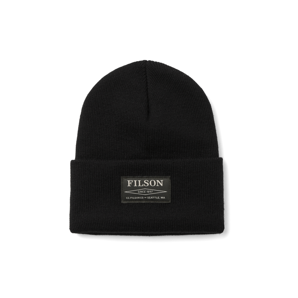 Front-facing image of the Filson Acrylic Watch Cap - Black