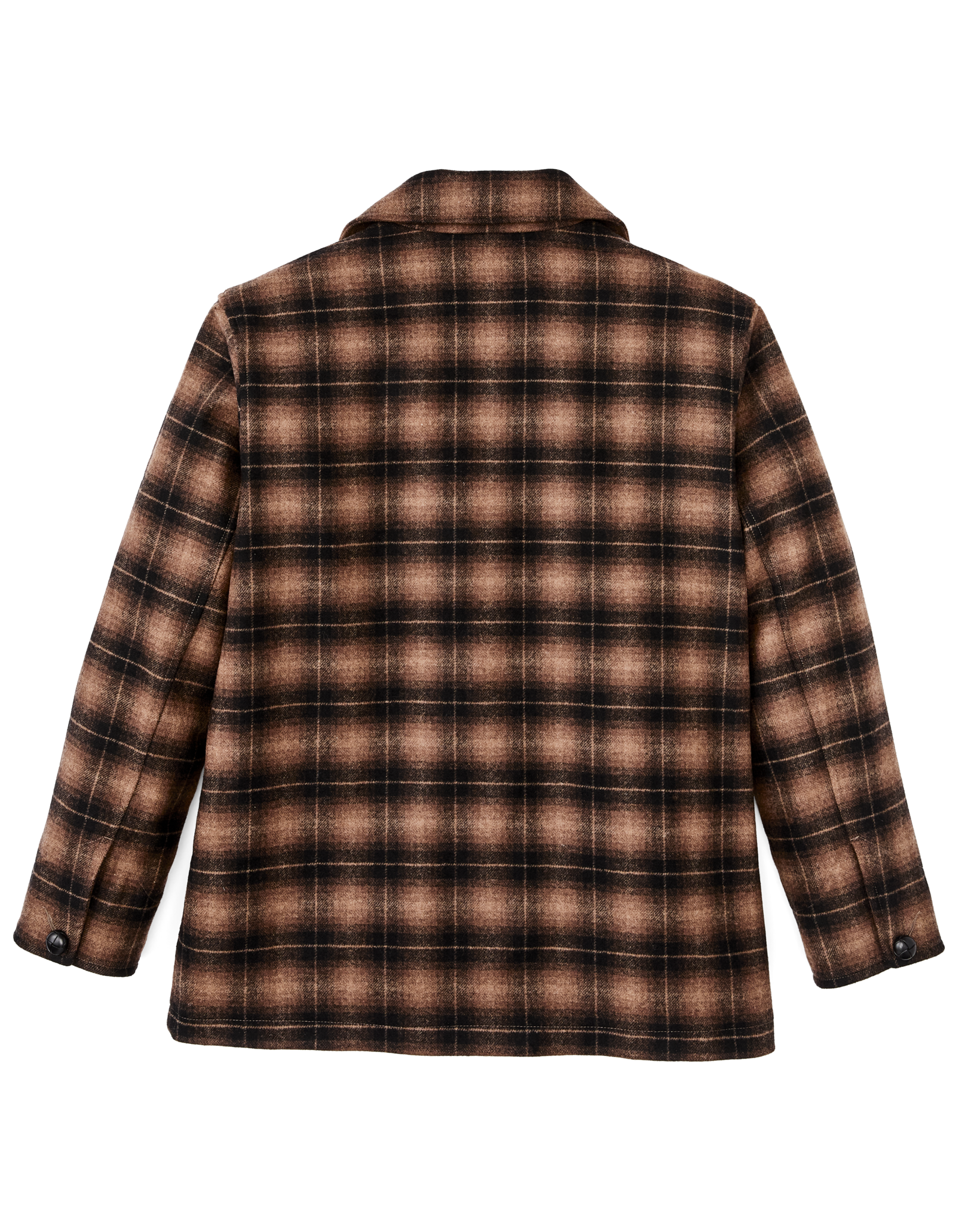 Women's Unconstructed Wool Blazer - Bronze Brown Plaid