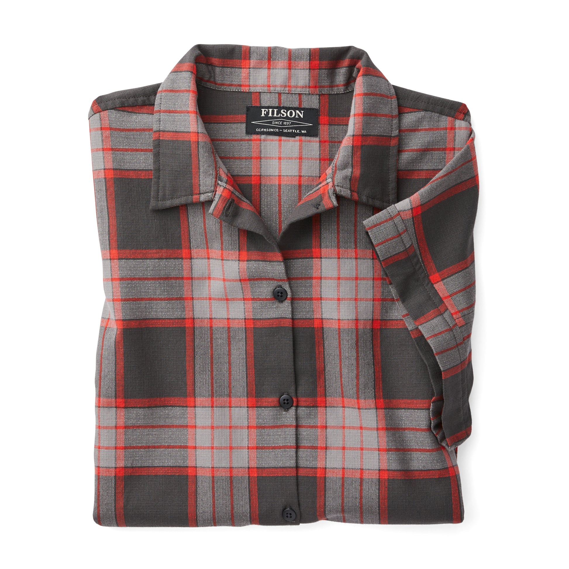 Women's Northwest Camp Shirt - Black/grey/red Plaid