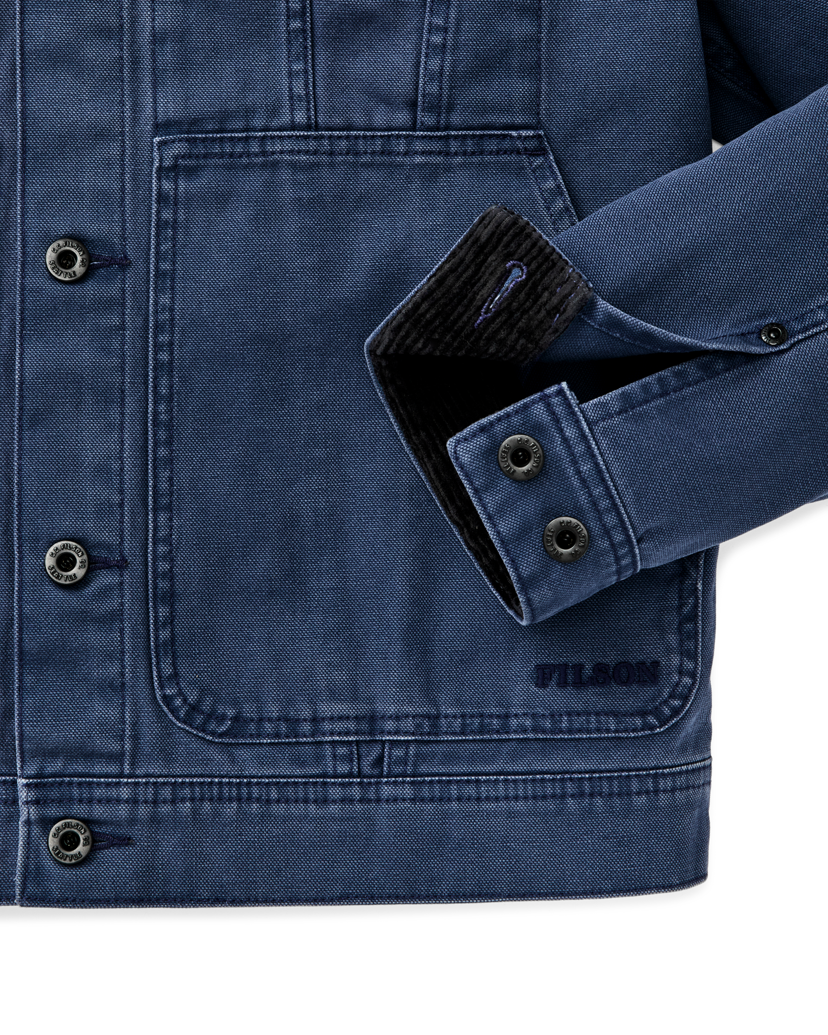 Alternate view of the Filson Rustic Canvas Short Cruiser Jacket - Indigo