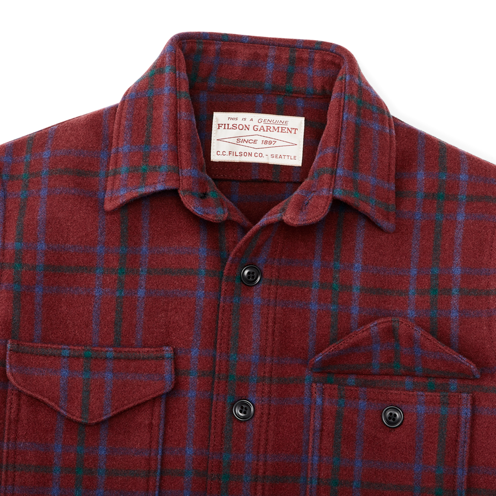Alternate view of the Filson Seattle Wool Jac-shirt - Deep Red Blue Green
