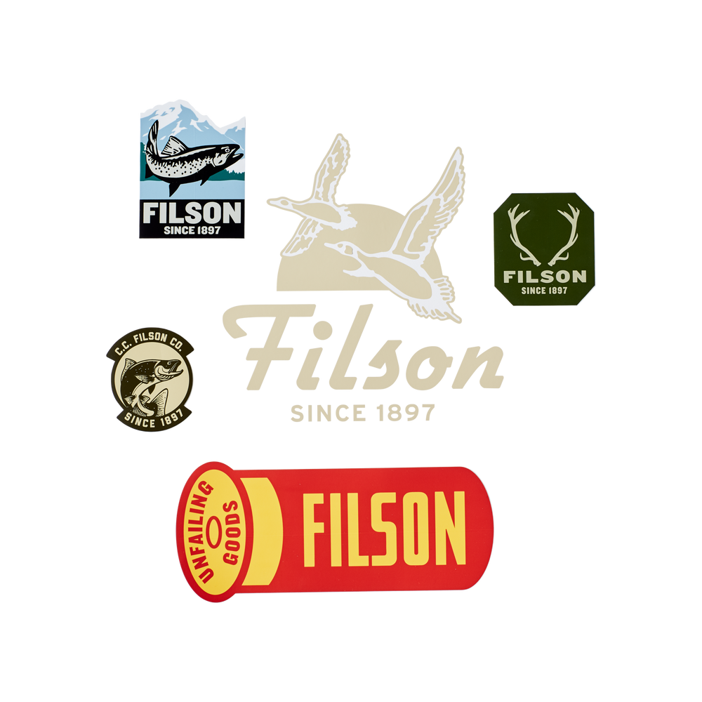 Front-facing image of the Filson Sportsman Sticker Pack - No Color