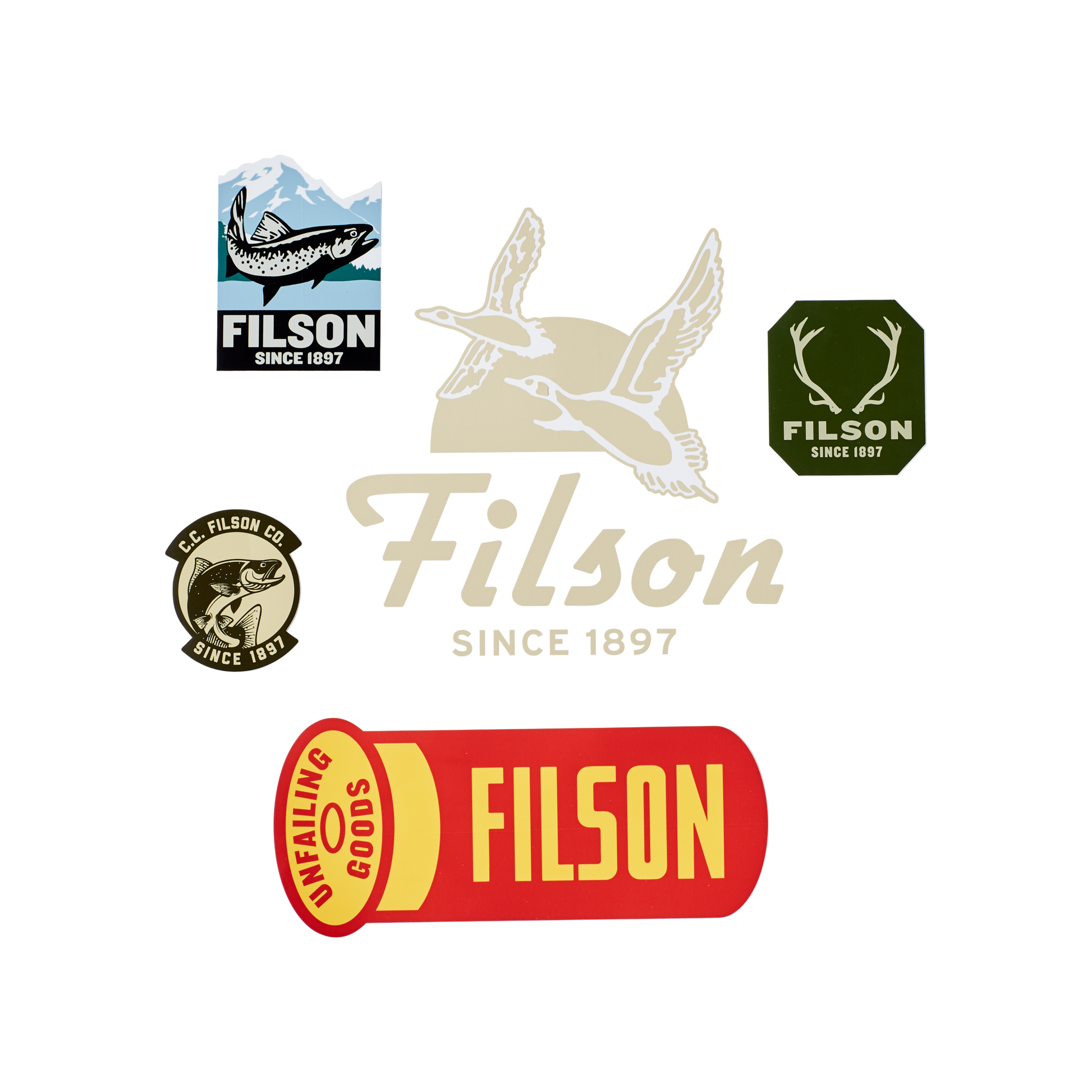Front-facing image of the Filson Sportsman Sticker Pack - No Color