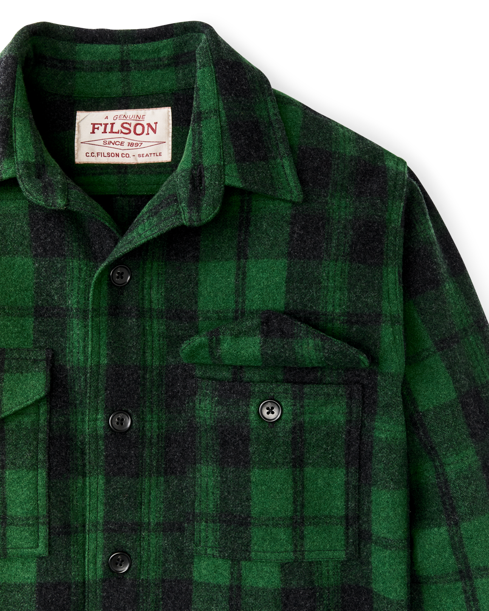 Wool Jac-shirt - Green / Black Plaid