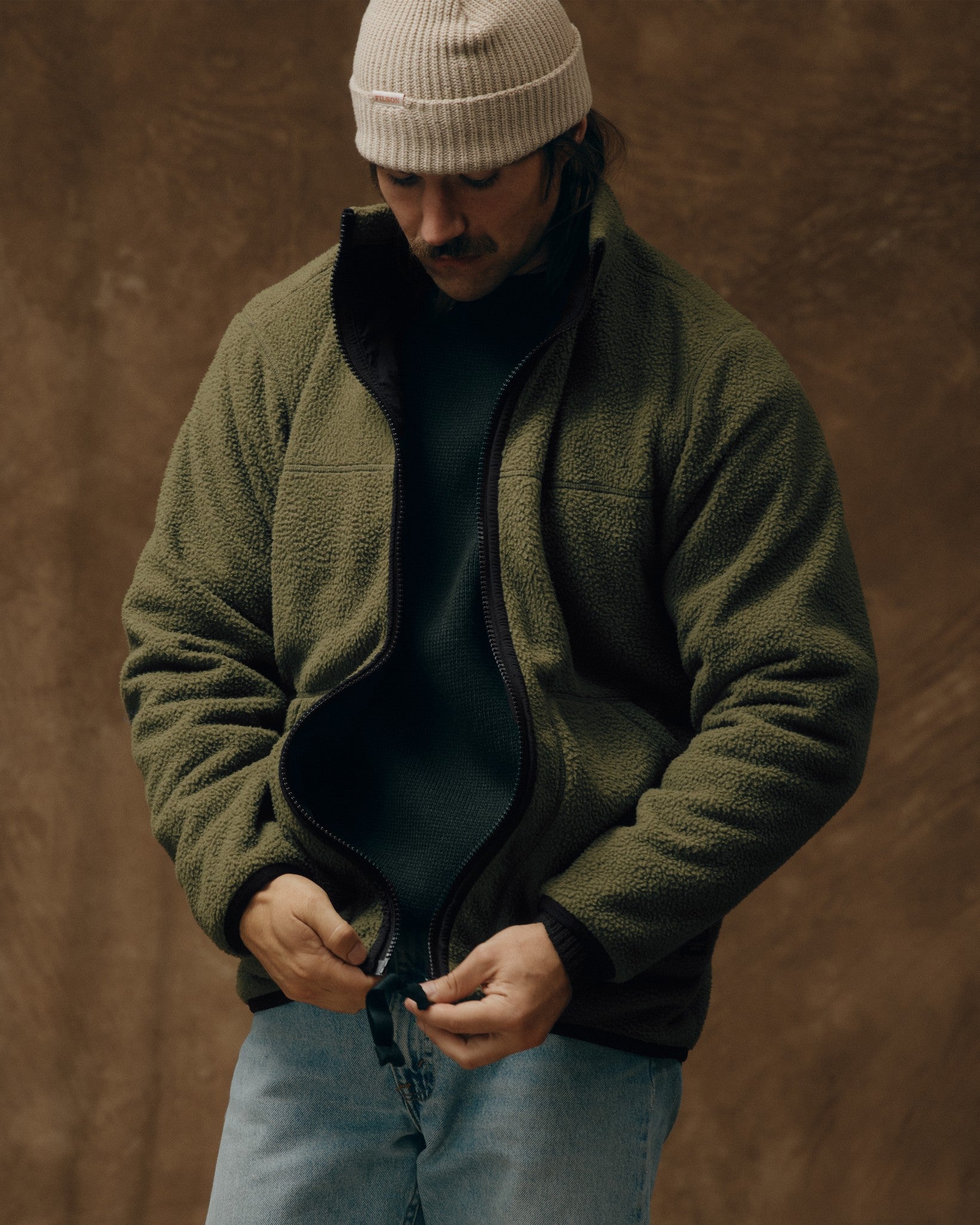 Reversible Pile Fleece Jacket - Dark Olive Drab