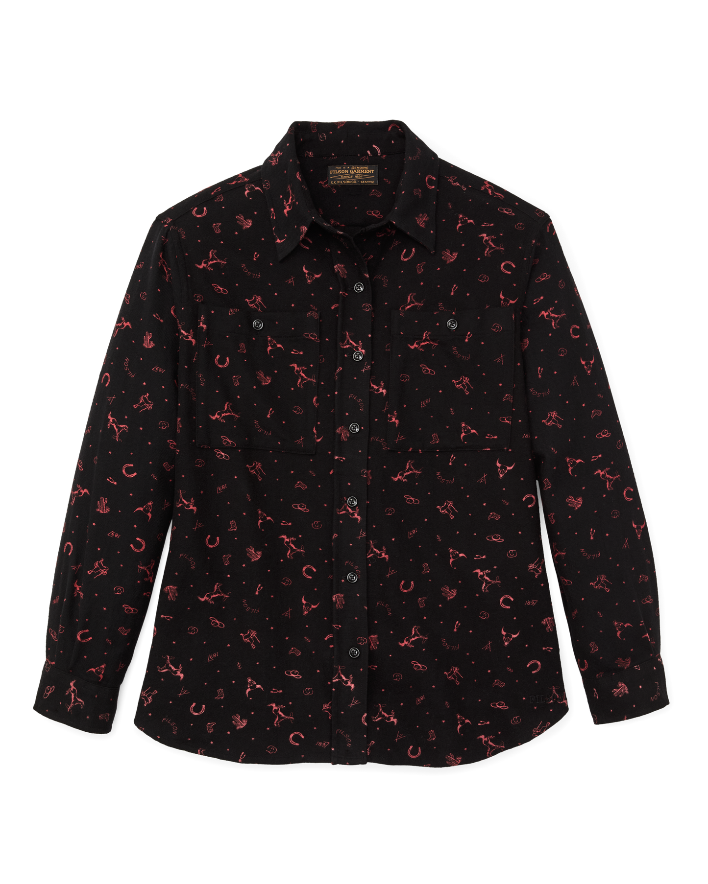 The Women's Rangeland Flannel Shirt - Black / Red Western