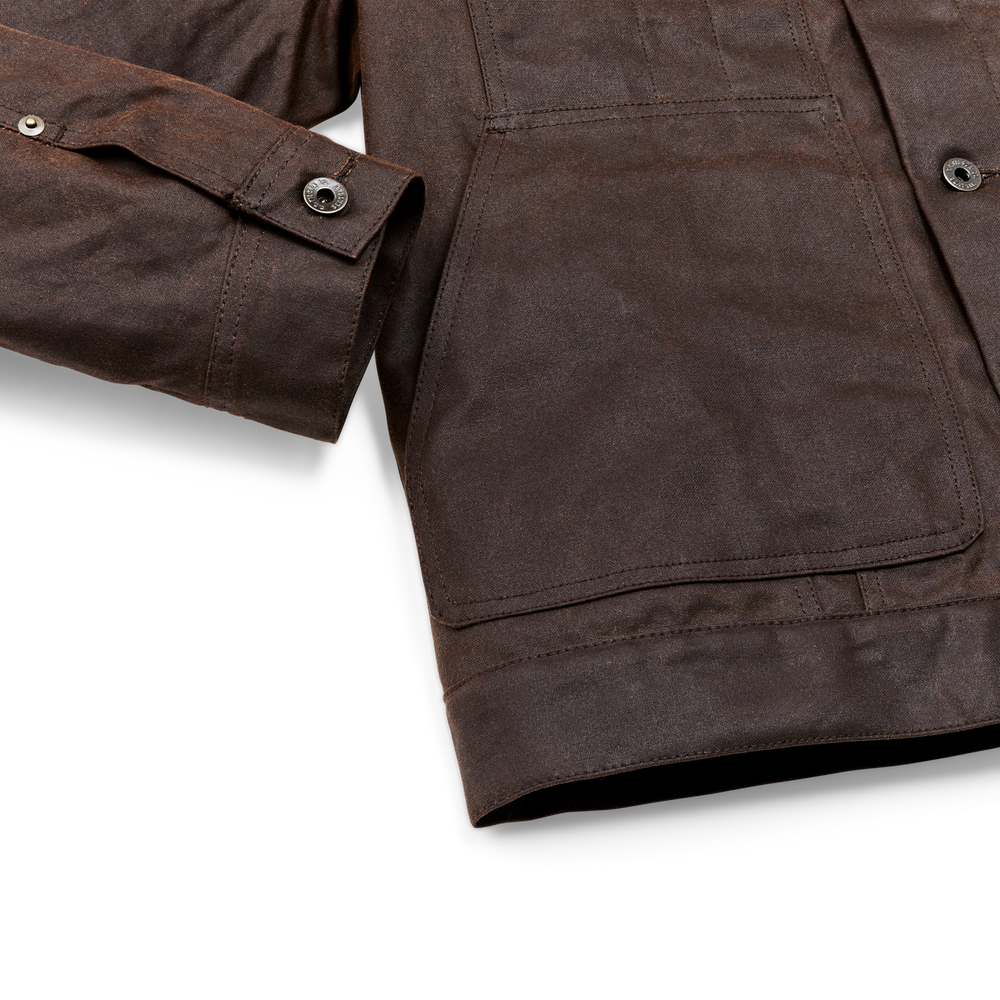 Alternate view of the Filson Tin Cloth Short Lined Cruiser Jacket - Dark Brown