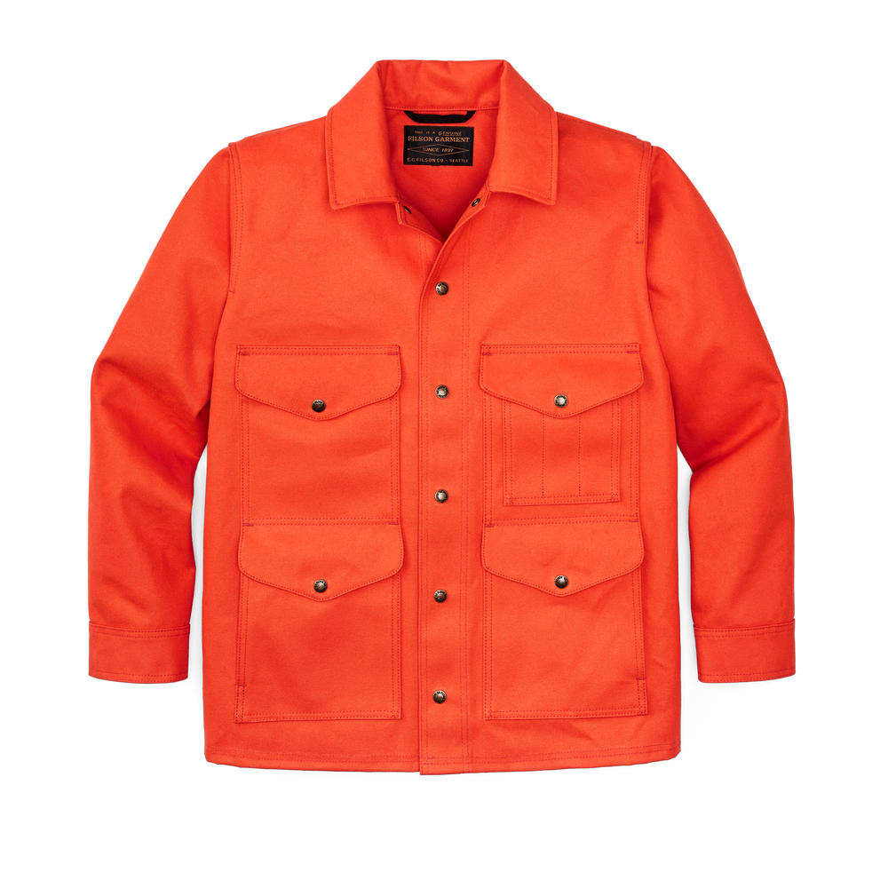 Front-facing image of the Filson Rugged Twill Cruiser Jacket - Pheasant Red