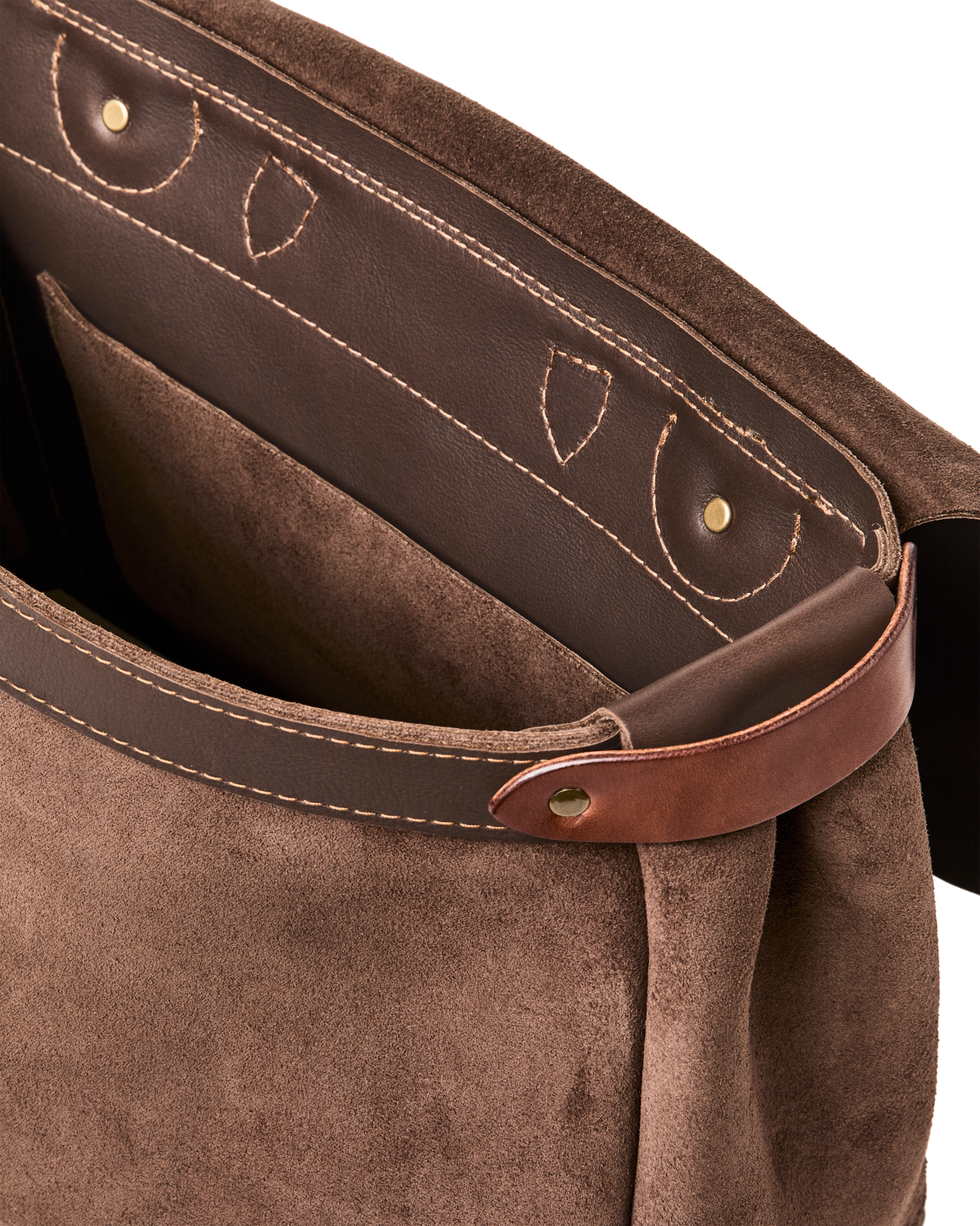 Filson Workshop Suede Messenger Bag - Dark Tobacco