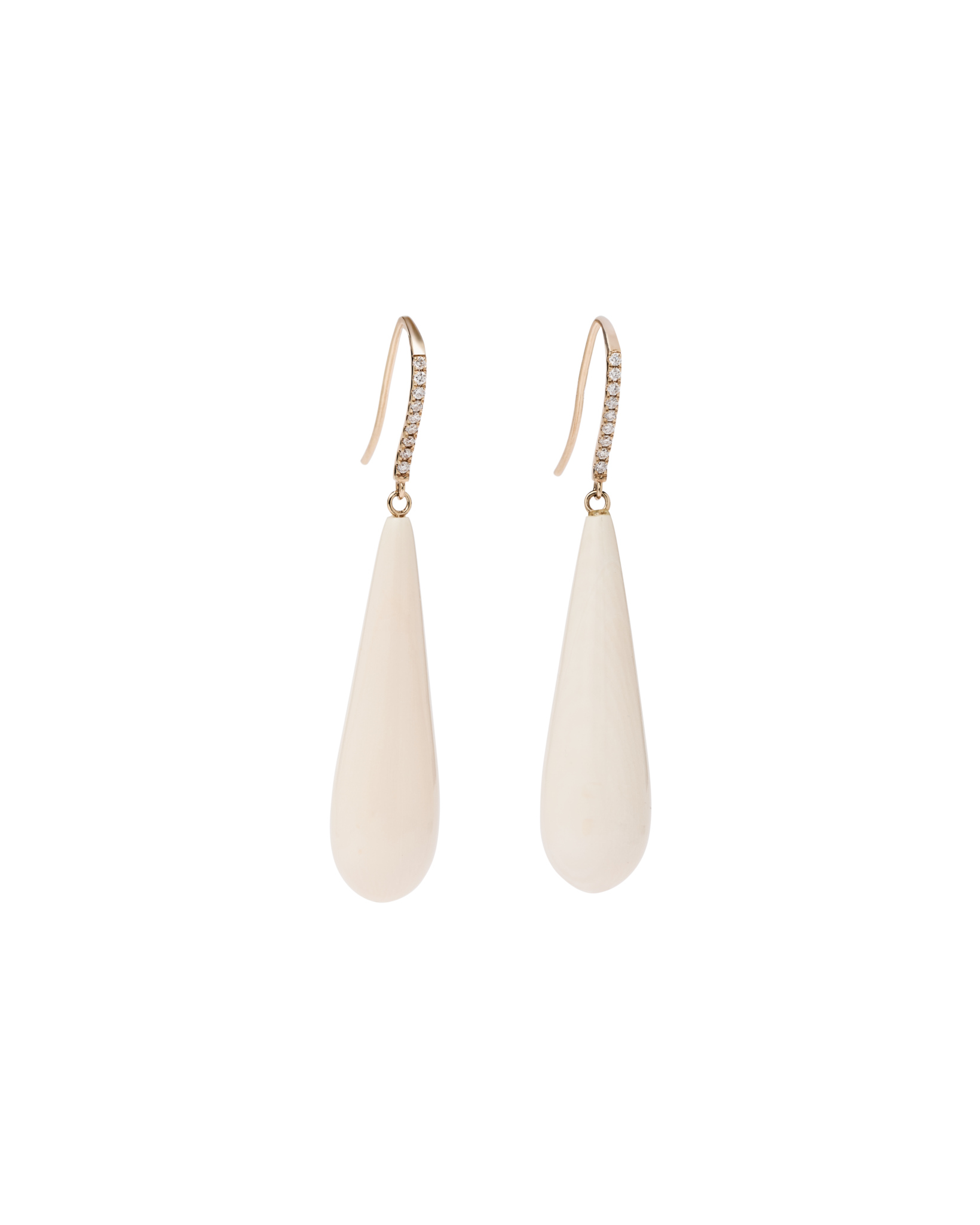 Ivory Jacks Mammoth Drop Diamond Pave Earrings - 14kyg
