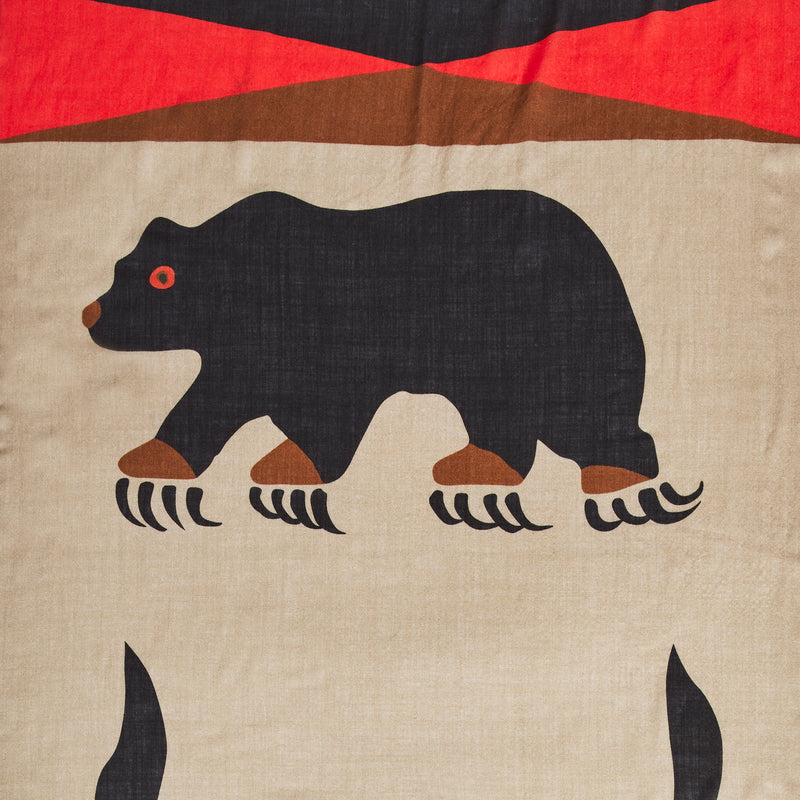Black Bear Wool Blend Scarf - Black