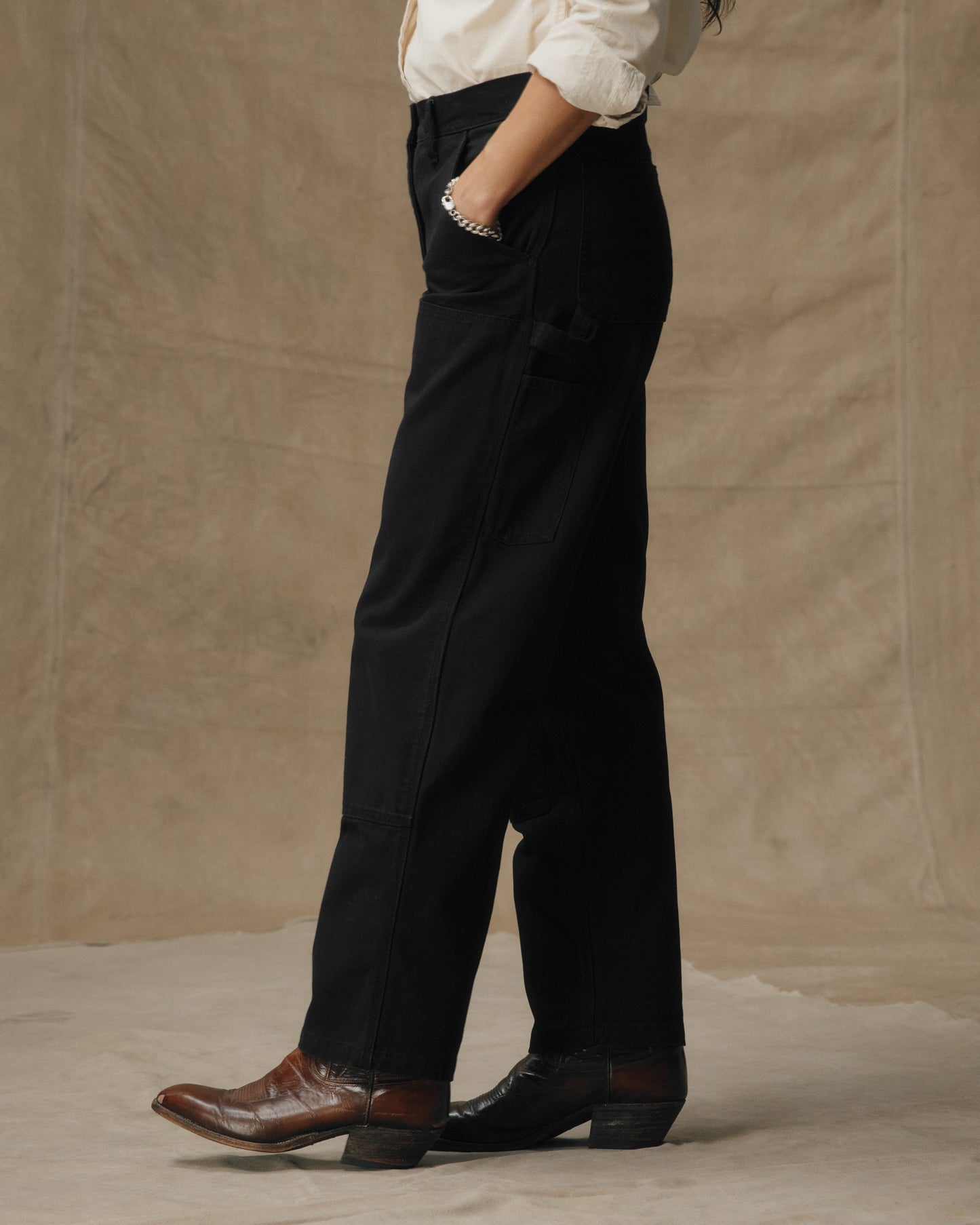 Women's Canvas Work Pants - Faded Black