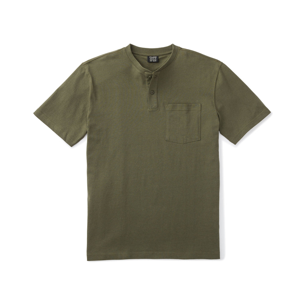 Short Sleeve Henley - Otter Green