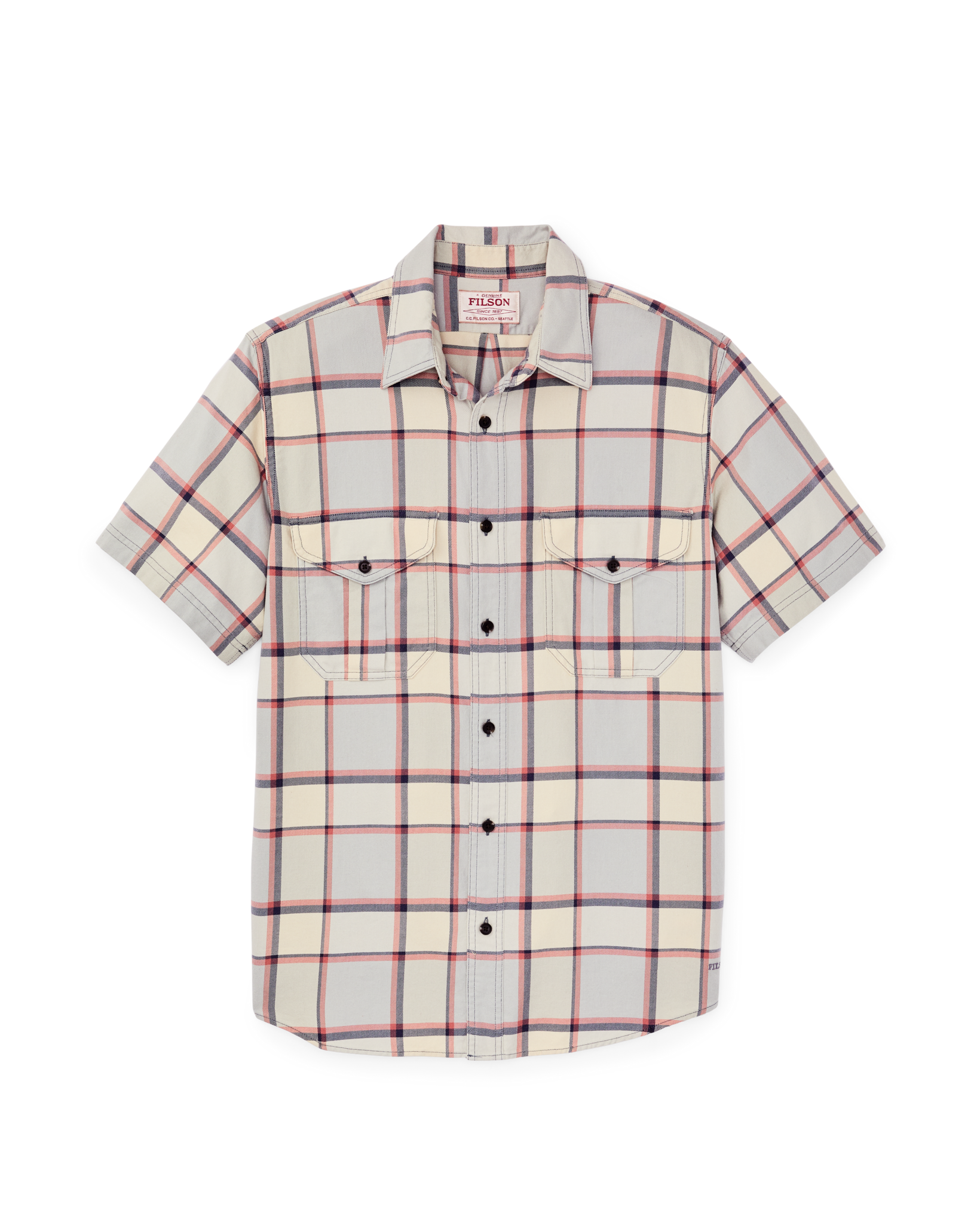Short Sleeve Lightweight Alaskan Guide Shirt - Light Blue / Tan Plaid