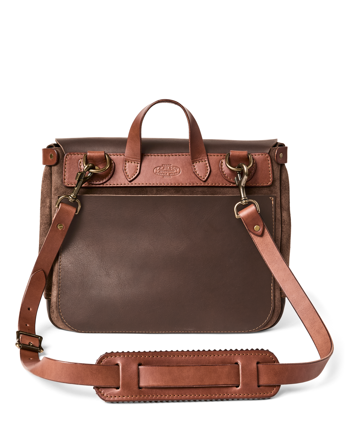 Filson Workshop Suede Messenger Bag - Dark Tobacco