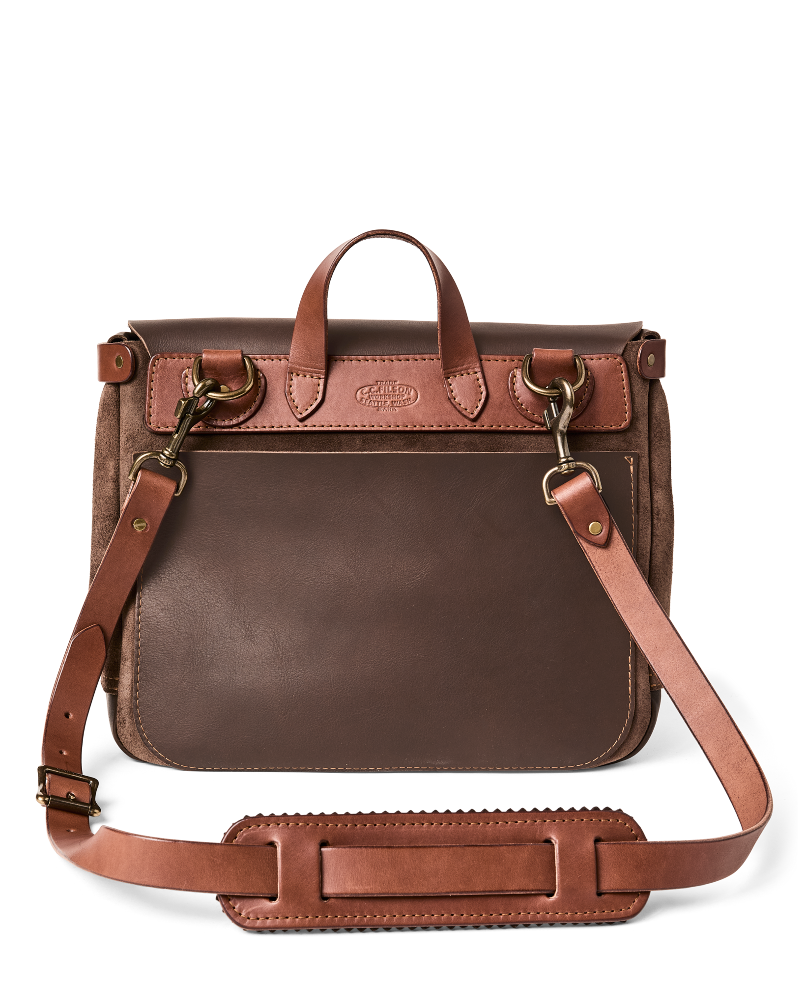 Filson Workshop Suede Messenger Bag - Dark Tobacco
