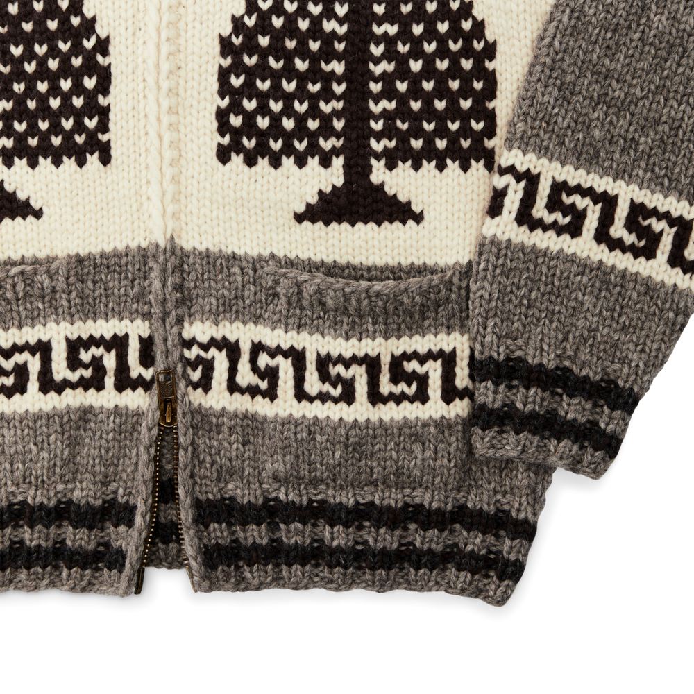 Alternate view of the Filson Handmade Full-zip Sweater - Natural / Grizzly Bear