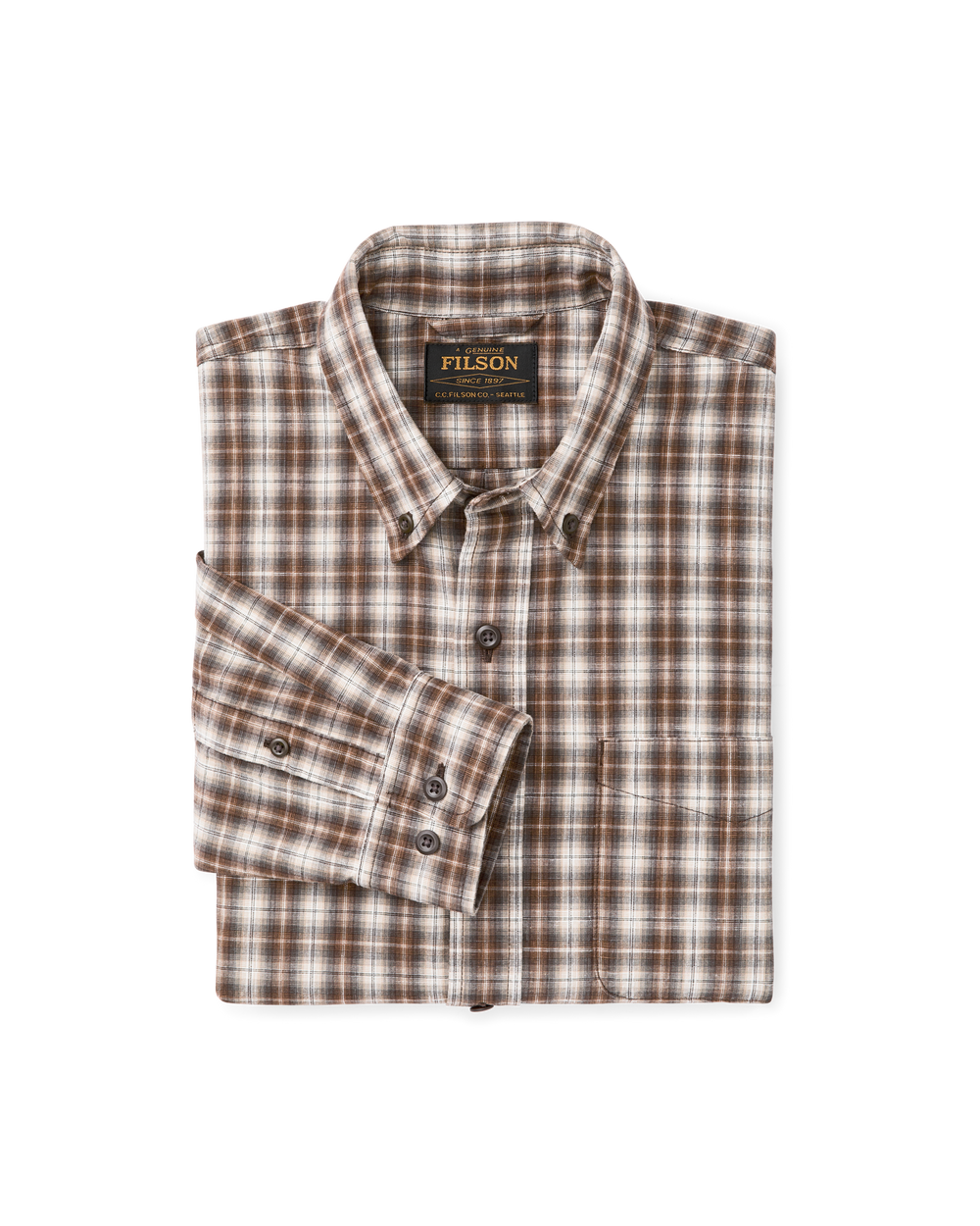 Alternate view of the Filson Chambray Button-Down Shirt - Cascade Plaid
