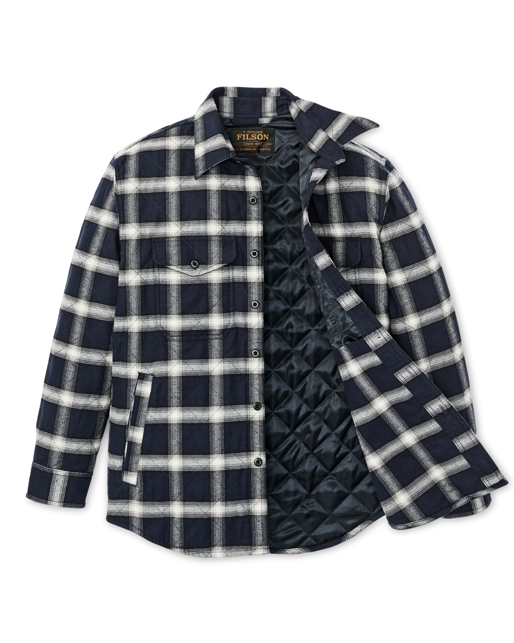 Insulated Flannel Jac-Shirt - Navy / Cream Plaid