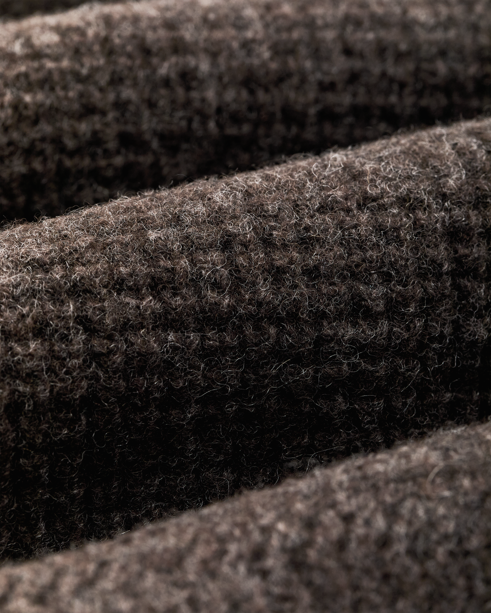 Waffle Knit Merino Wool Sweater - Dark Brown Heather
