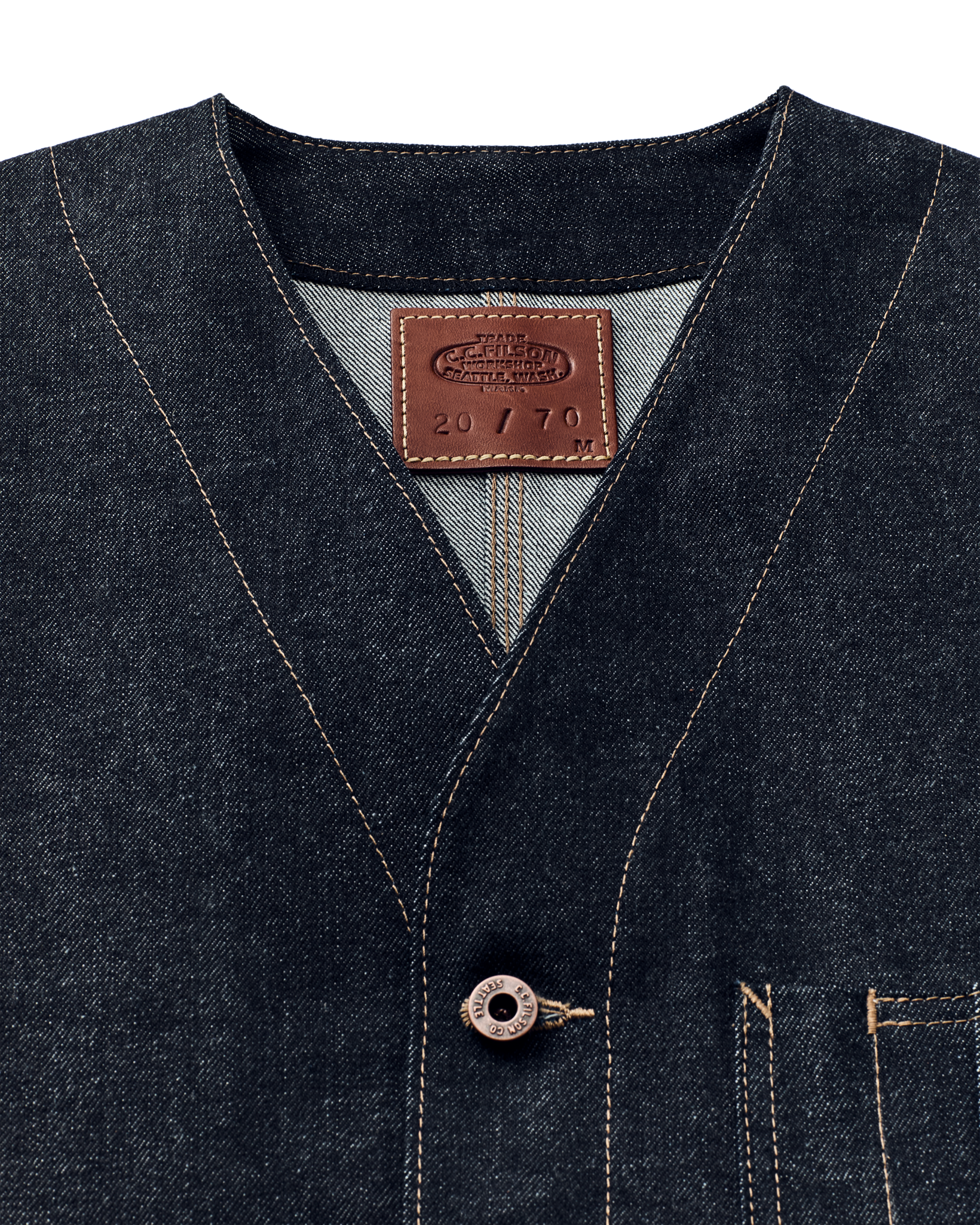 Workshop Denim Vest - Dark Indigo | Filson
