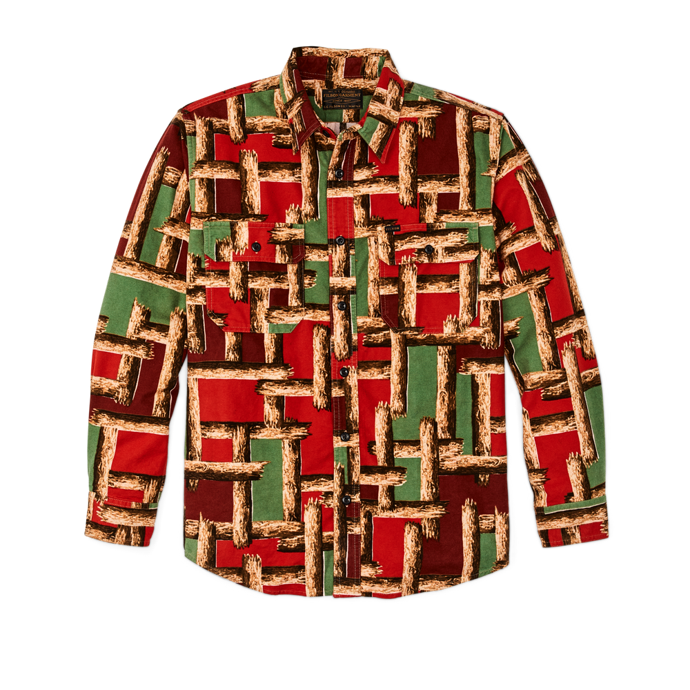 Front-facing image of the Filson Field Flannel Shirt - Log Jam
