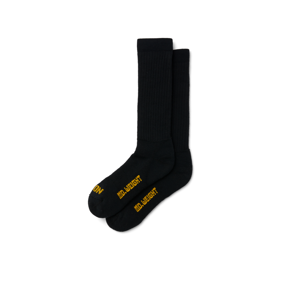 Front-facing image of the Filson Midweight Traditional Crew Socks - Black