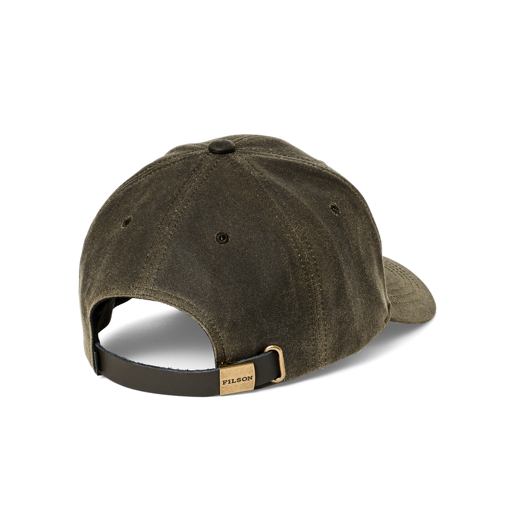 Alternate view of the Filson Oil Tin Logger Cap - Otter Green / Deco Sportsman