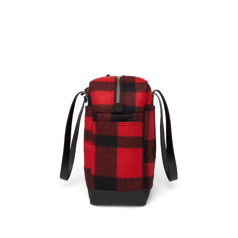 Alternate view of the Filson Mackinaw Wool Tote Bag - Red / Black Plaid