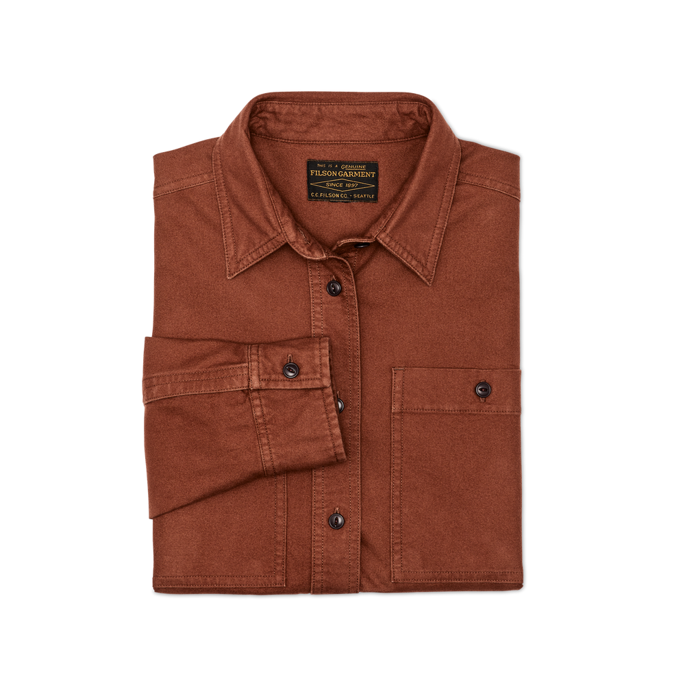 Alternate view of the Filson Women's Field Chamois Shirt - Madder Root