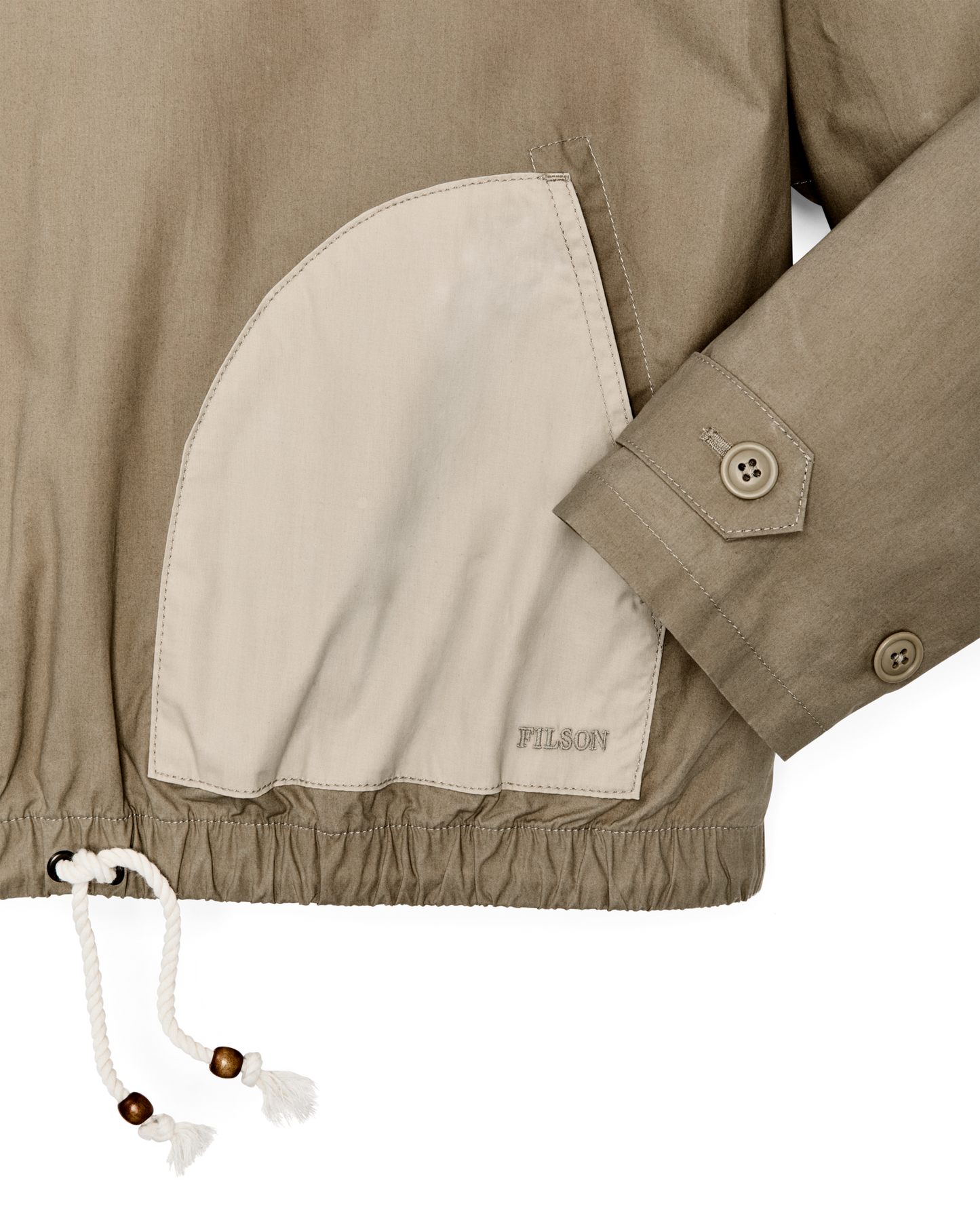 Women's Dry Wax Hooded Popover - Khaki / Quail Tan