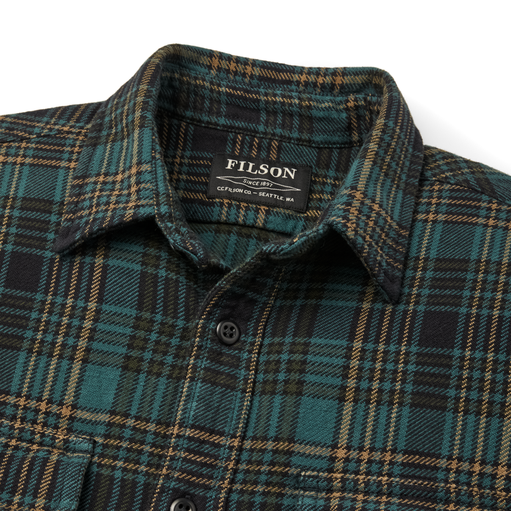 Alternate view of the Filson Vintage Flannel Work Shirt - Green / Olive / Black
