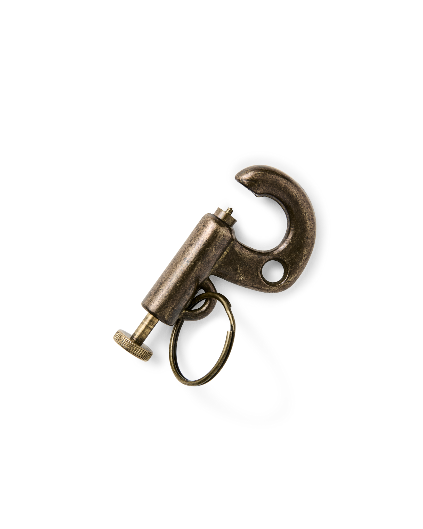 Coal Iron Forge Brass Piston Key Hook - Brass
