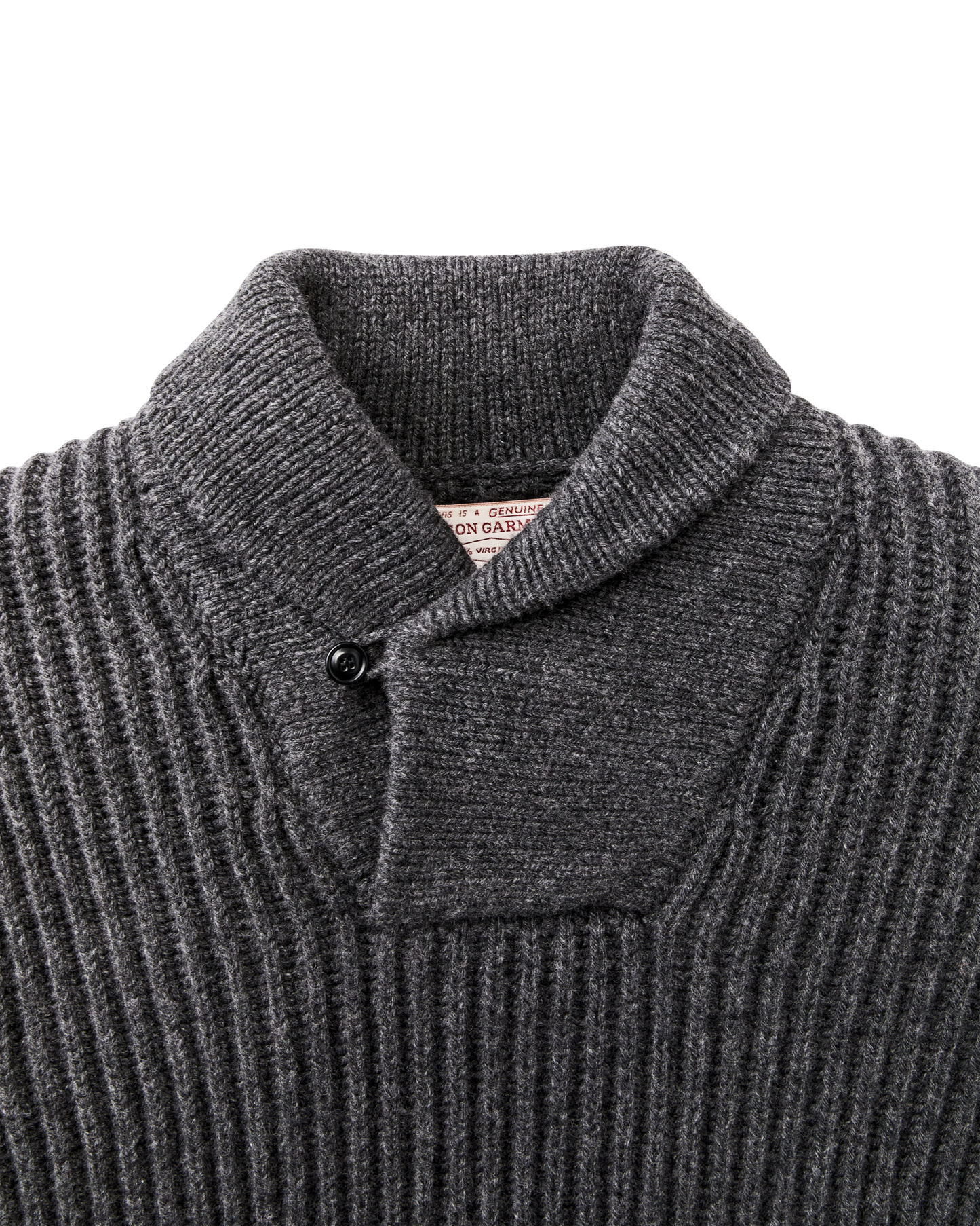 Bristol Shawl Neck Sweater  - Gray Heather / Dark Charcoal Stripe