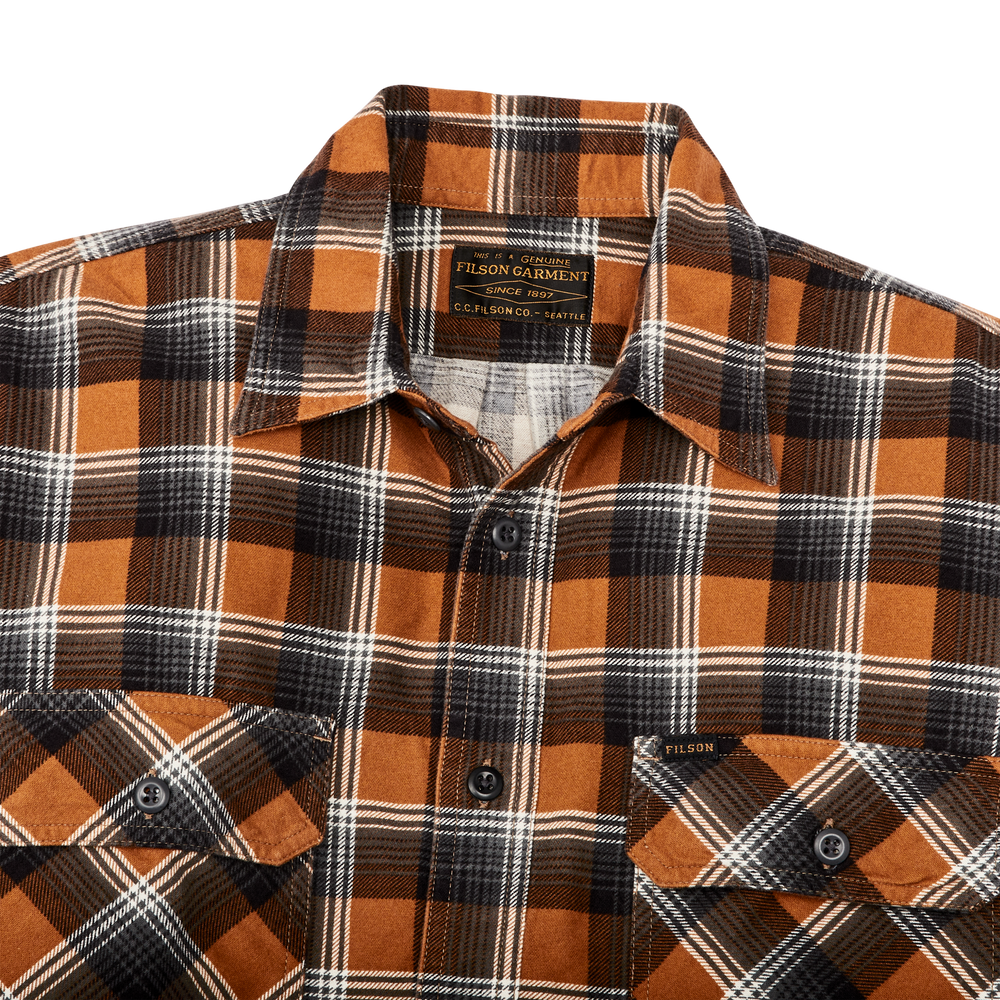 Alternate view of the Filson Field Flannel Shirt - Amber Rust / Gray Plaid