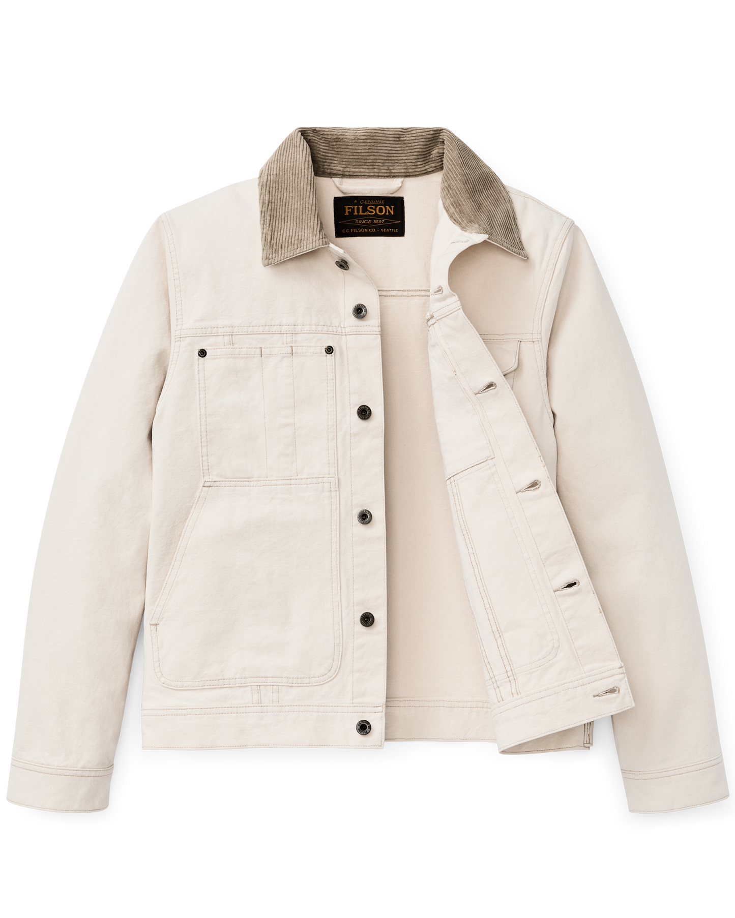 Alternate view of the Filson Rustic Canvas Short Cruiser Jacket - Natural Seed