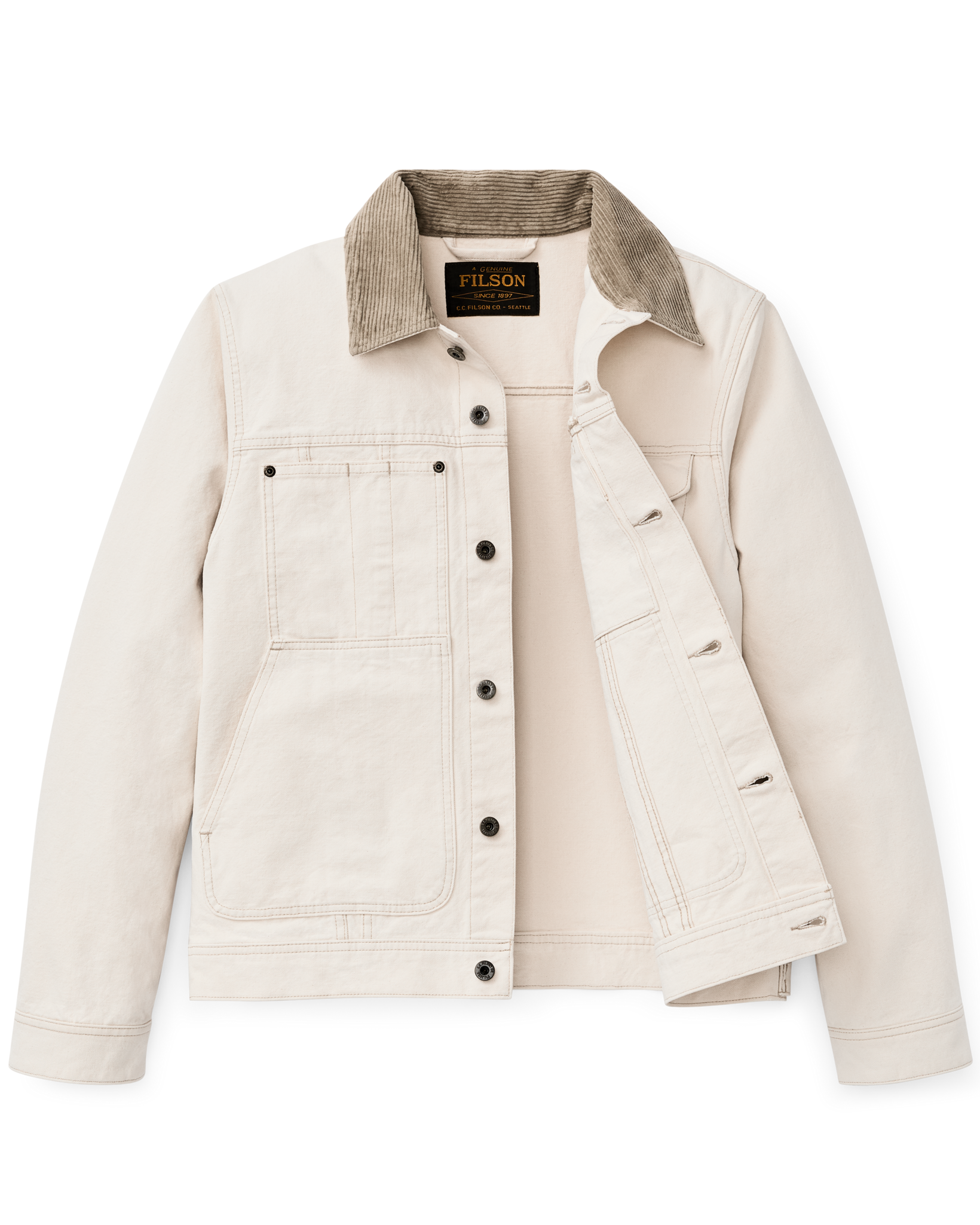 Alternate view of the Filson Rustic Canvas Short Cruiser Jacket - Natural Seed