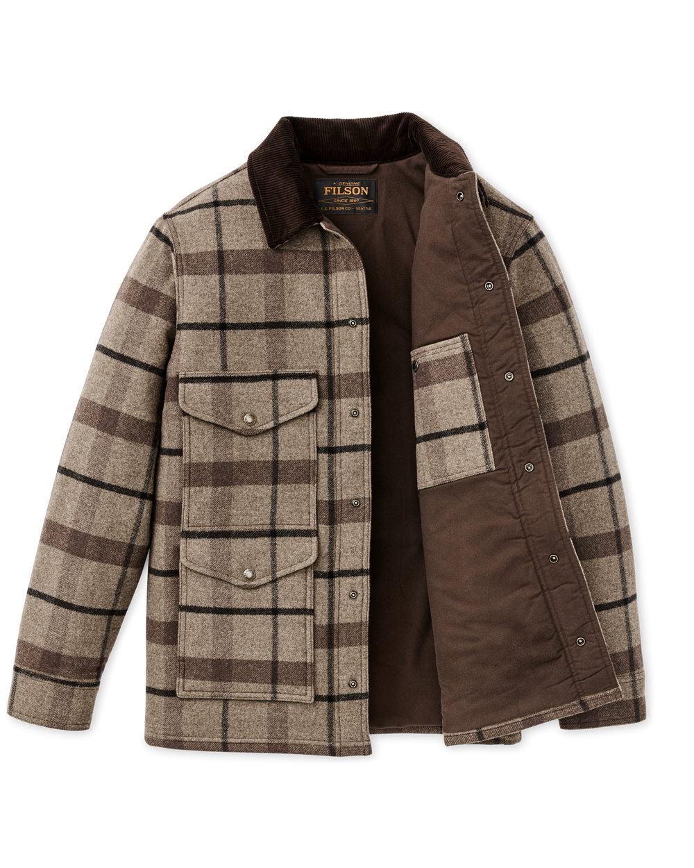 Spokane Insulated Cruiser Jacket - Brown Heather Plaid