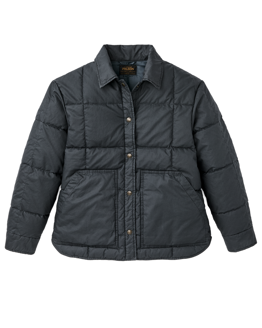 Front-facing image of the Filson Women's Heritage Cotton Down Jacket - Bluefin
