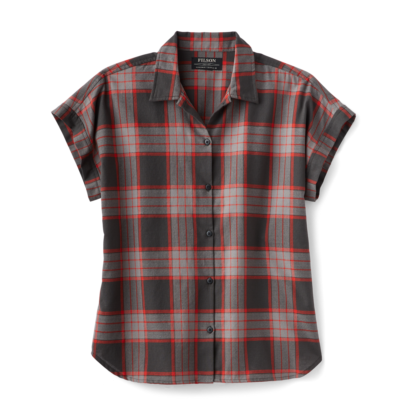 Women's Northwest Camp Shirt - Black/grey/red Plaid