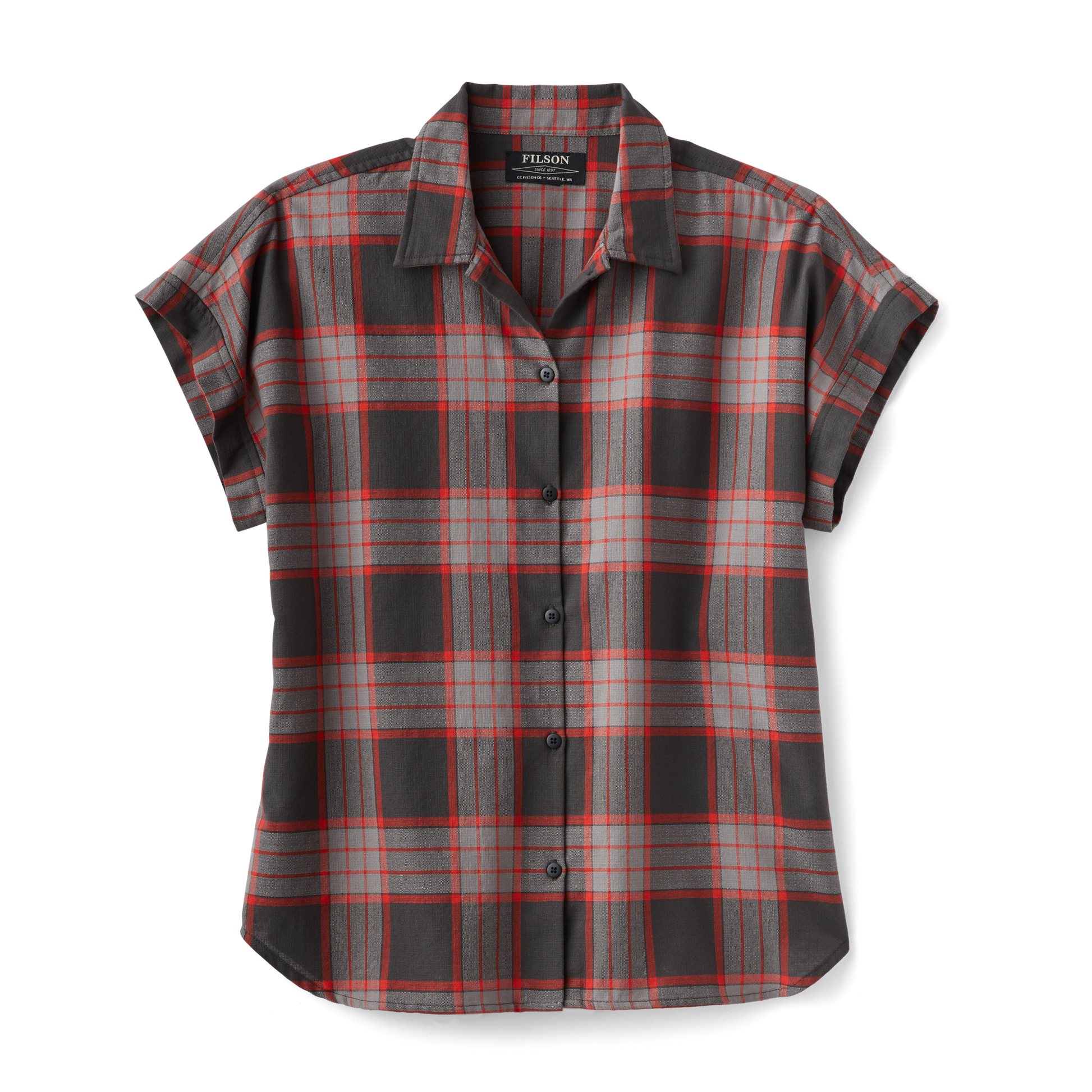 Women's Northwest Camp Shirt - Black/grey/red Plaid